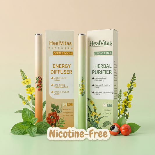 Mullein & Guarana Herbal Diffuser Pen Duo Fresh Breath & Energy Support | 1200 Uses