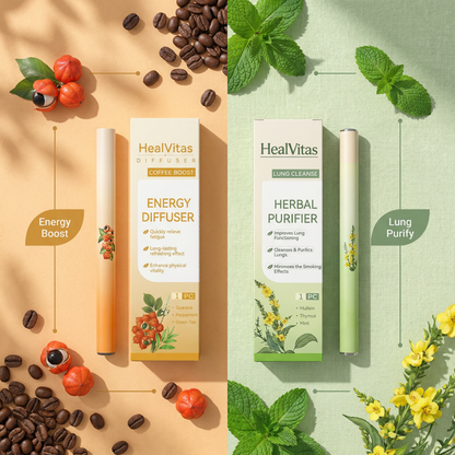 Mullein & Guarana Herbal Diffuser Pen Duo Fresh Breath & Energy Support | 1200 Uses